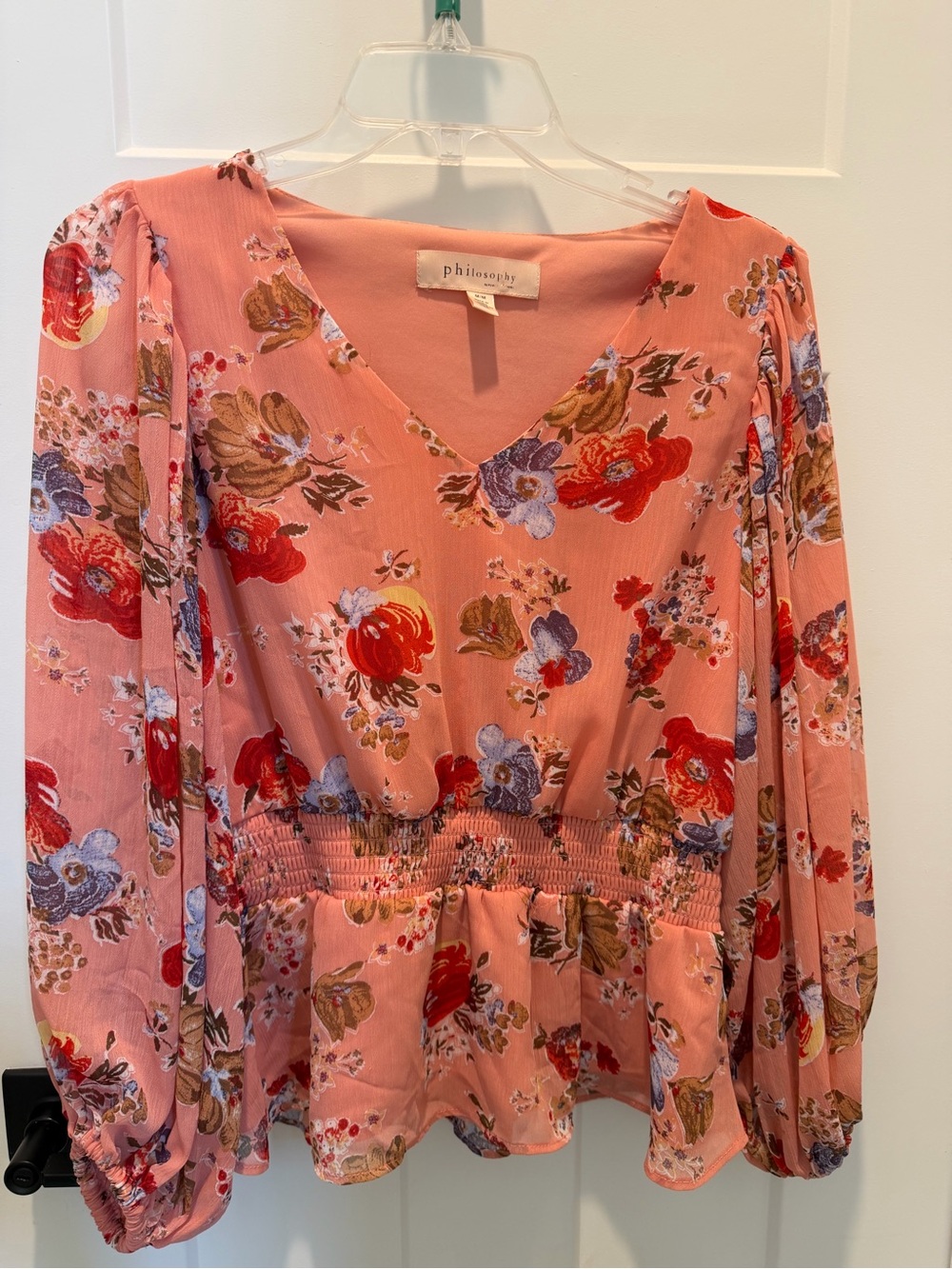 Philosophy Pink Floral V-Neck Top